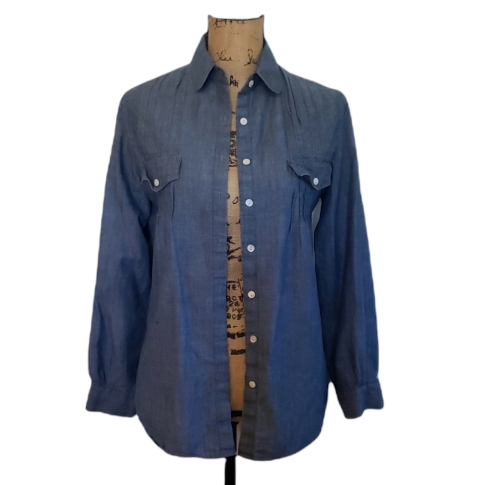 Cailey 22 Women's Pintuck Button Down Top
